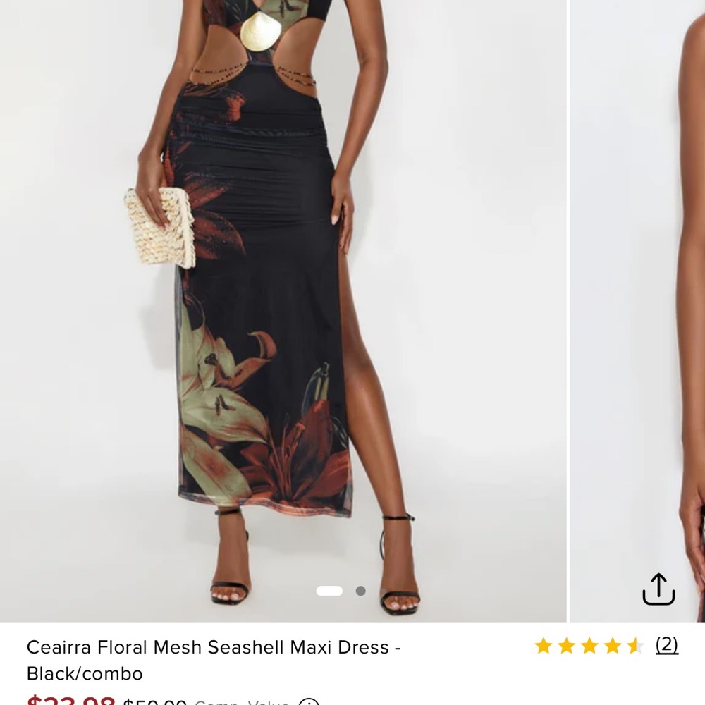 Floral Mesh Maxi Dress with Slit